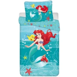 Disney Kleine Zeemeermin Dekbedovertrek Ariël - 140 X 200 + 70 X 90 Cm - Katoen