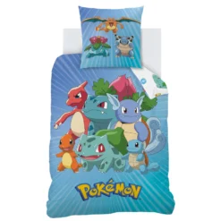 POKEMON Pokémon Dekbedovertrek Starter Evolution - Eenpersoons - 140 X 200 Cm - Katoen