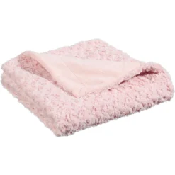 Atmosphera Bank/bed Deken/plaid - Geknoopt Motief - 120 X 160 Cm - Lichtroze
