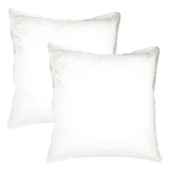 Matt & Rose Set Kussenslopen Wit - 65 X 65 Cm - Gewassen Katoen