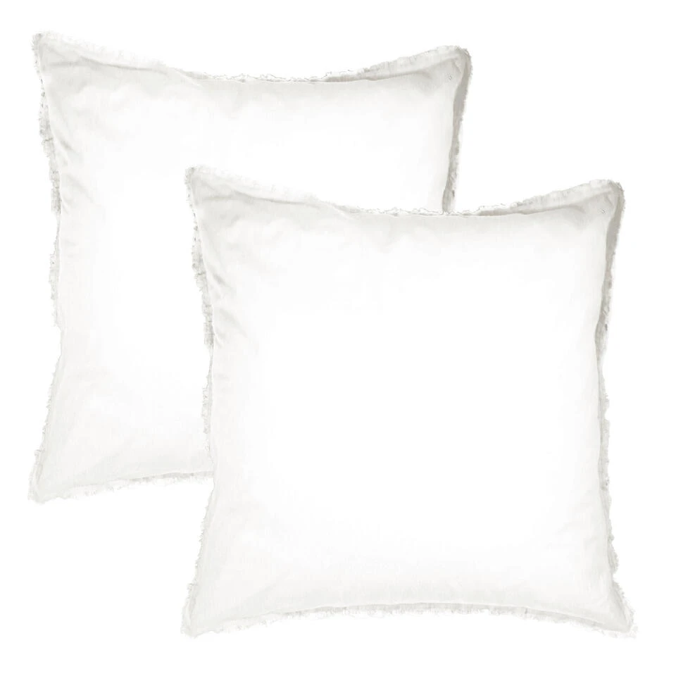 Matt & Rose Set Kussenslopen Wit - 65 X 65 Cm - Gewassen Katoen