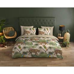 Good Morning Dekbedovertrek "Tropical" - Zand - (200x220 Cm)