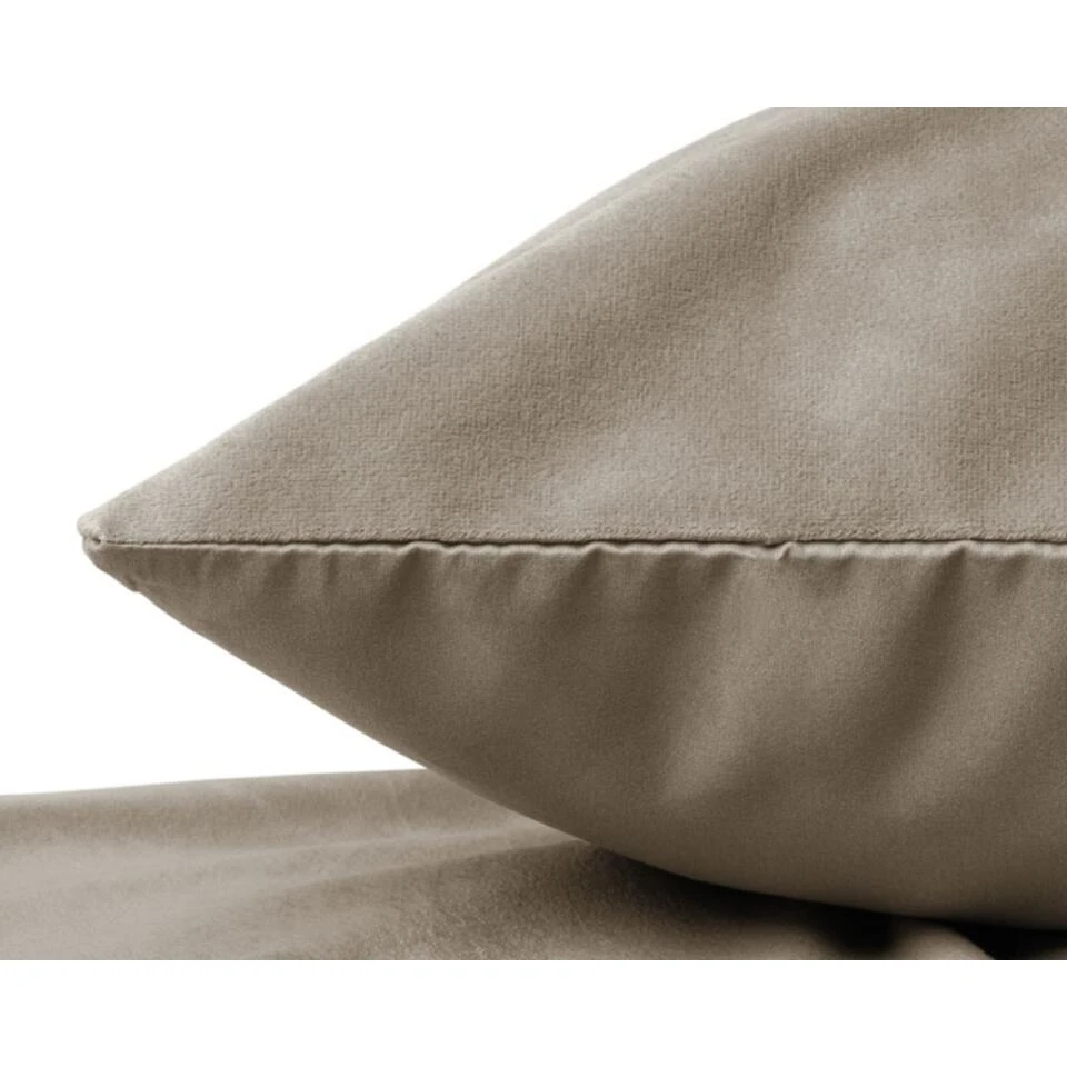 Sleeptime Velvet Kussenslopen Taupe (2-stuks) - Afbeelding 2