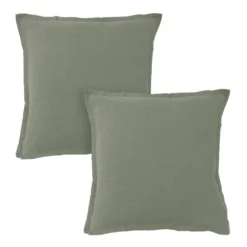Matt & Rose Set Kussenslopen Mosgroen - 65 X 65 Cm - 100% Linnen