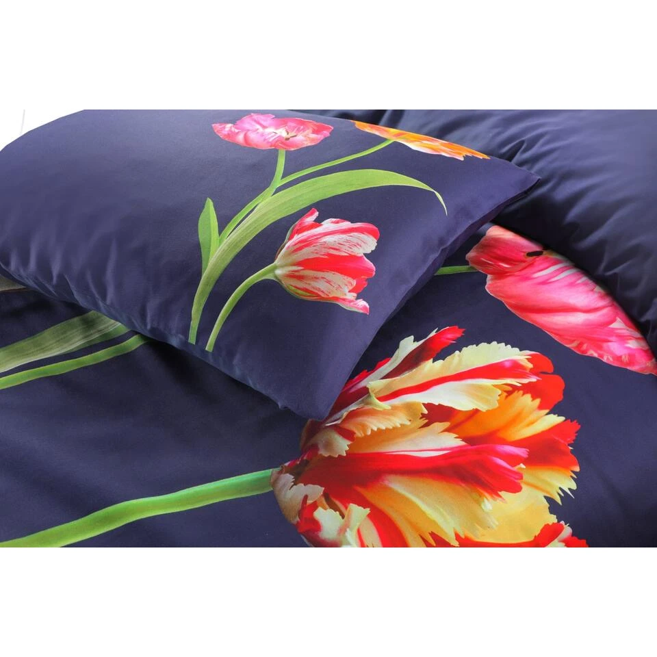 Papillon Dekbedovertrek Tulips - 240x200/220 Cm - Navy - Afbeelding 3