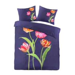 Papillon Dekbedovertrek Tulips - 240x200/220 Cm - Navy