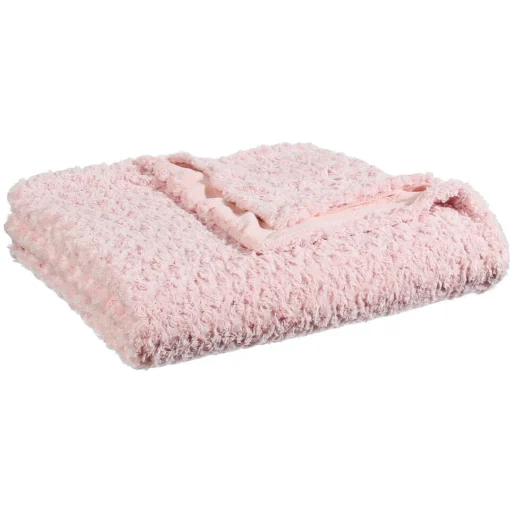 Atmosphera Plaid - Geknoopt Motief - Lichtroze - 230 X 180 Cm -Beddengoed Winkel 1000097096