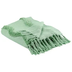 Beliani Plaid KHARI - Groen Katoen