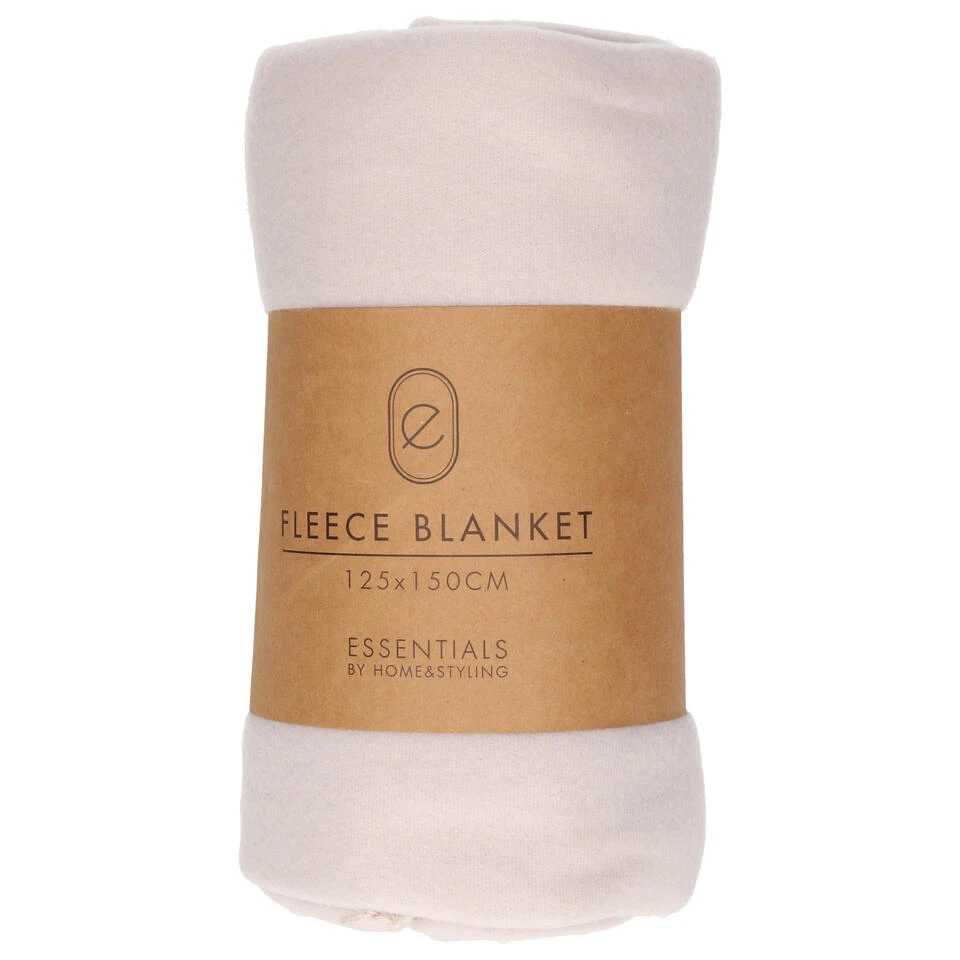 H&S Deken-plaid - Fleece-polyester - Gebroken Wit - 125 X 150 Cm