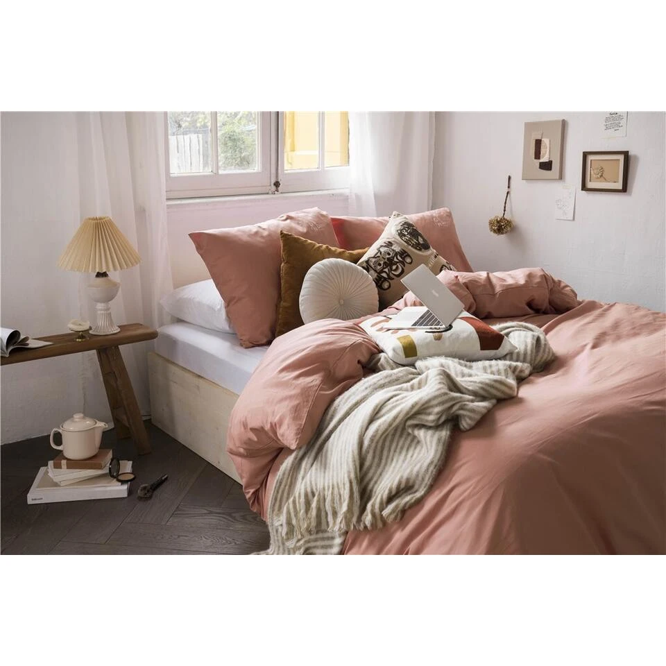 Dindi Home - Dekbedovertrek Plain Beauty - 260x220 Cm - Terra - Afbeelding 4