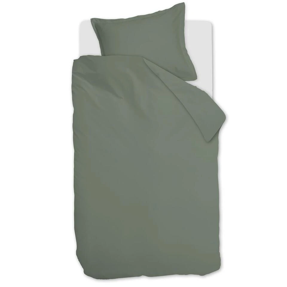 Ambiante Dekbedovertrek Bamboo Uni Green-Lits-jumeaux (240 X 200/220 Cm) - Afbeelding 2