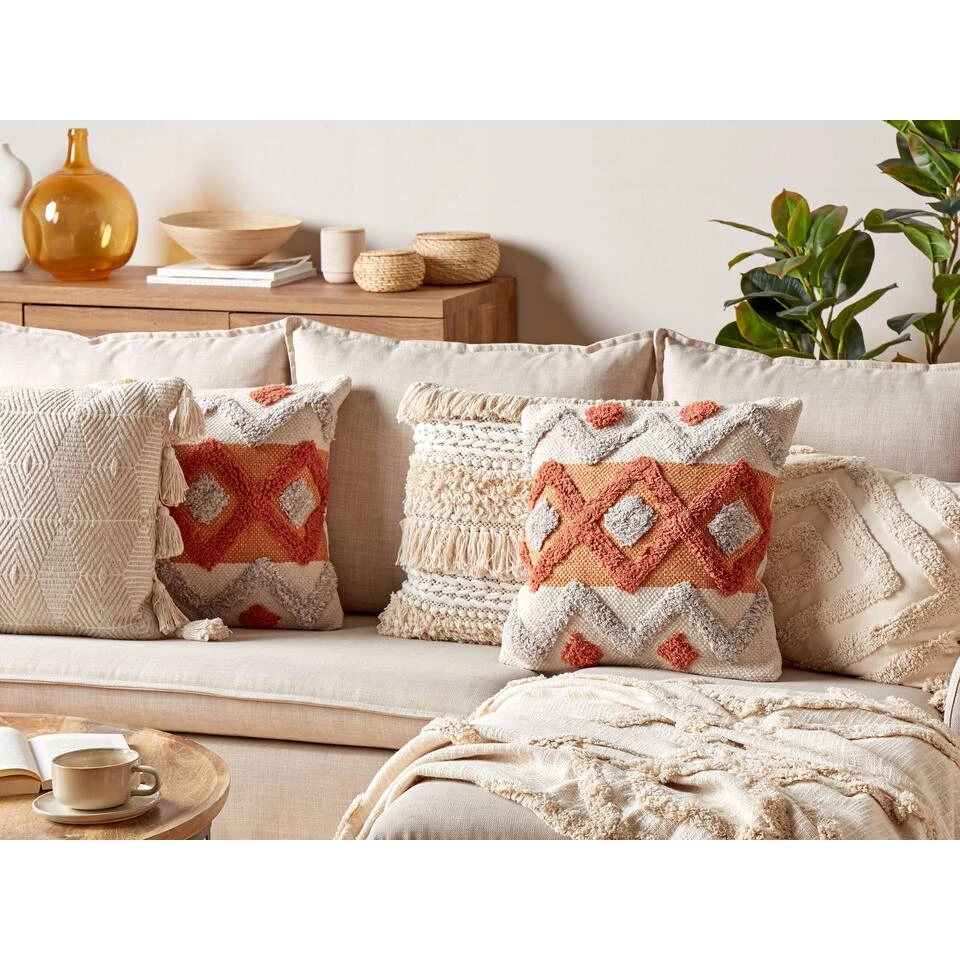 Beliani Sierkussen BREVIFOLIA - Multicolor Katoen - Afbeelding 2