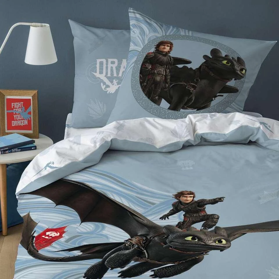 Hoe Tem Je Een Draak Riders Dekbedovertrek - Eenpersoons - 140 X 200 Cm - Multi - Afbeelding 2