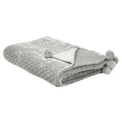 Beliani Plaid SAMUR - Grijs Polyester