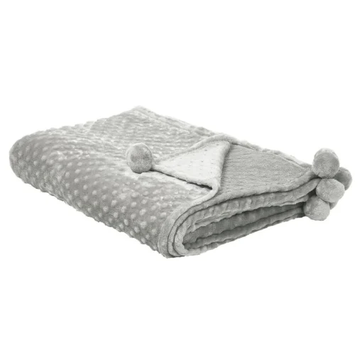 Beliani Plaid SAMUR - Grijs Polyester