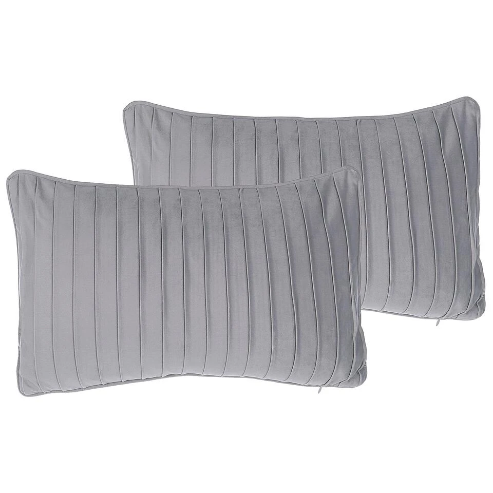 Beliani Sierkussen KOMANA - Grijs Polyester