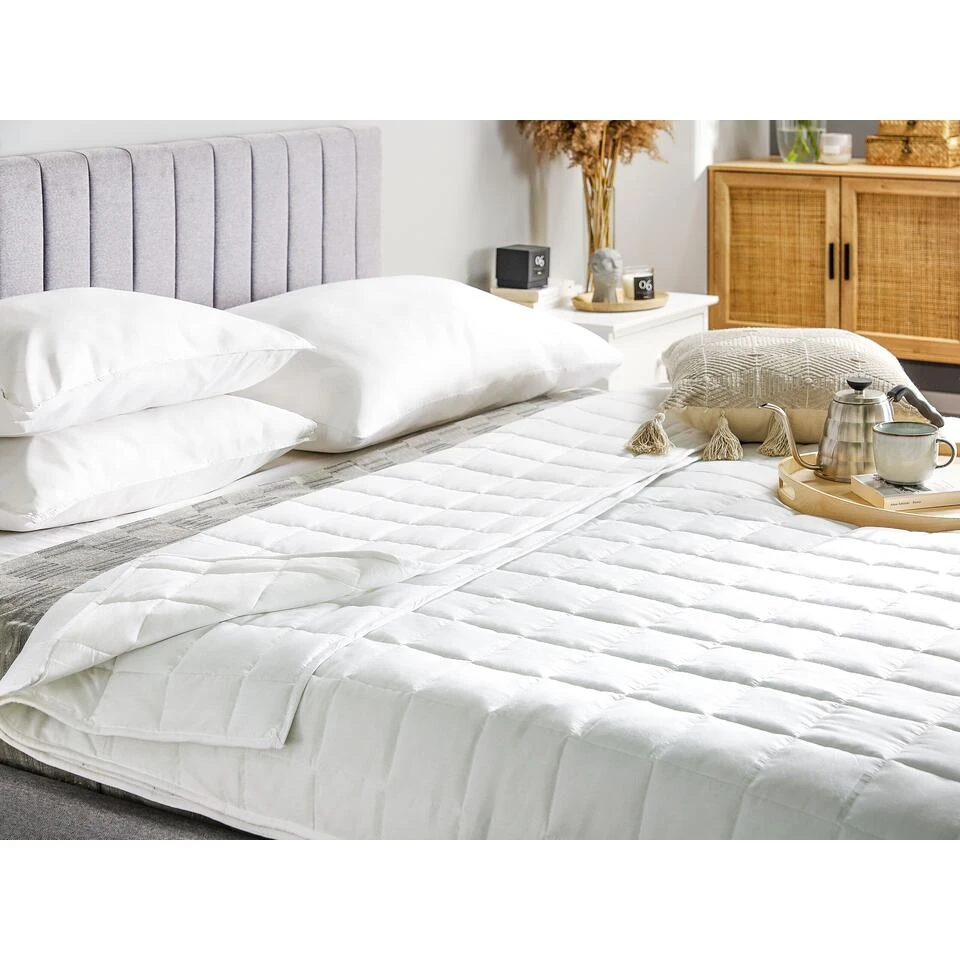 Beliani Dekbed JANNU - Wit Polyester - Afbeelding 2