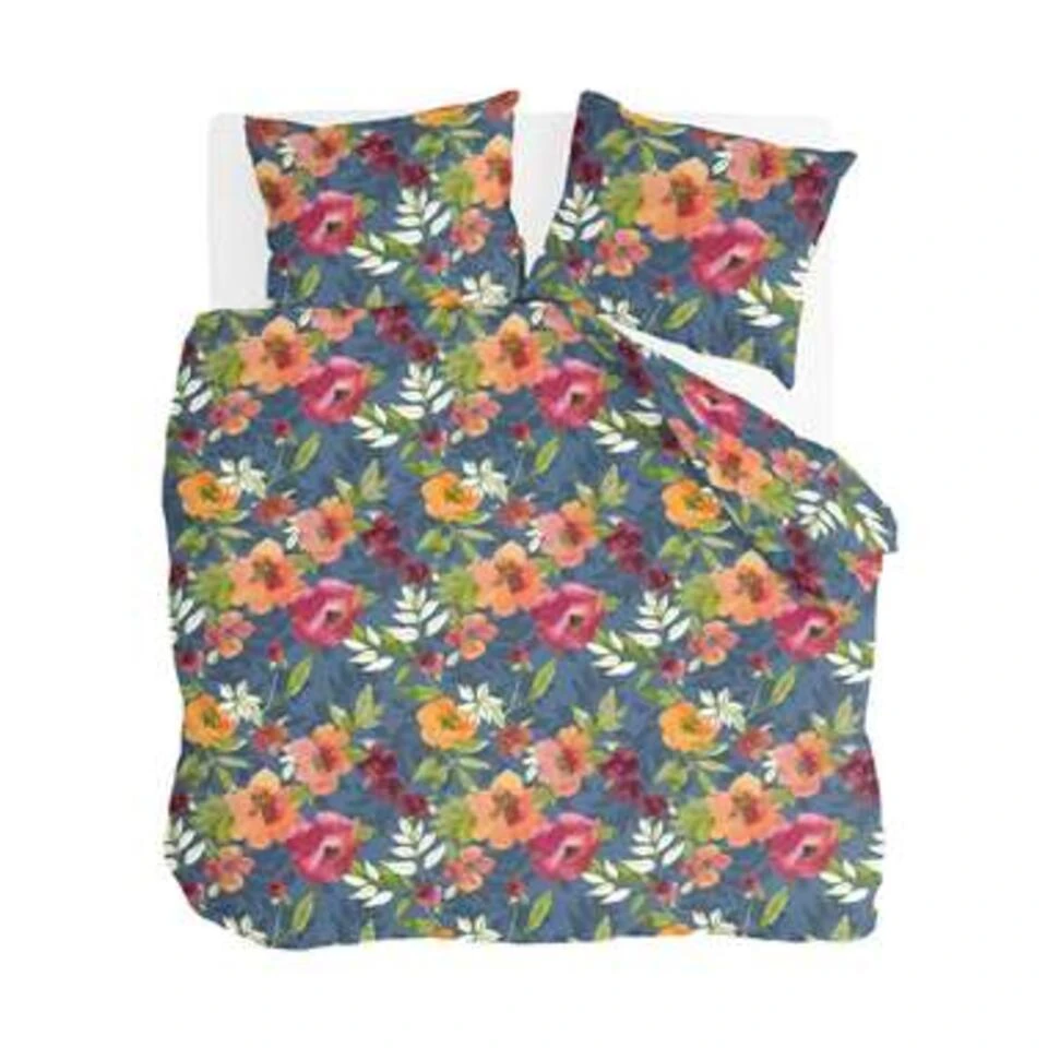 Byrklund - Dekbedovertrek Flowering Peonies - 200x220 Cm - Blauw