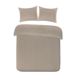 Papillon Dekbedovertrek Satijn Streep - 140x200/220 Cm - Taupe