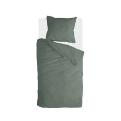 Walra - Dekbedovertrek Vintage Cotton - 140x220 Cm - Donker Groen