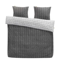 Walra Dekbedovertrek More Dashes - Antraciet - 240x200/220 Cm