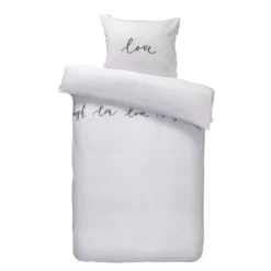 Walra - Dekbedovertrek Lively Love - 140x220 Cm - Wit