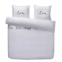 Walra - Dekbedovertrek Lively Love - 240x220 Cm - Wit