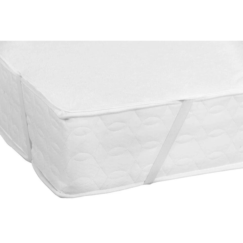 Waterdichte Matrasbeschermer Badstof - Wit - 140x200 Cm - Afbeelding 2