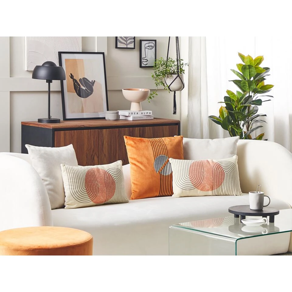 Beliani Sierkussen GERBERA - Multicolor Katoen, Polyester - Afbeelding 2