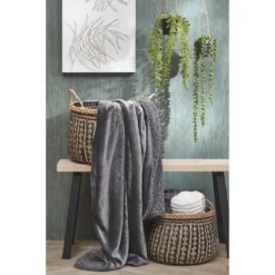 In The Mood Mardy Fleece Plaid - L200 X B150 Cm - Antraciet -Beddengoed Winkel 7a23940dafe54429bf077622e71acc23