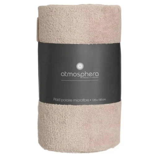 Atmosphera Plaid - Beige - Polyester - 125 X 150 Cm - Afbeelding 2