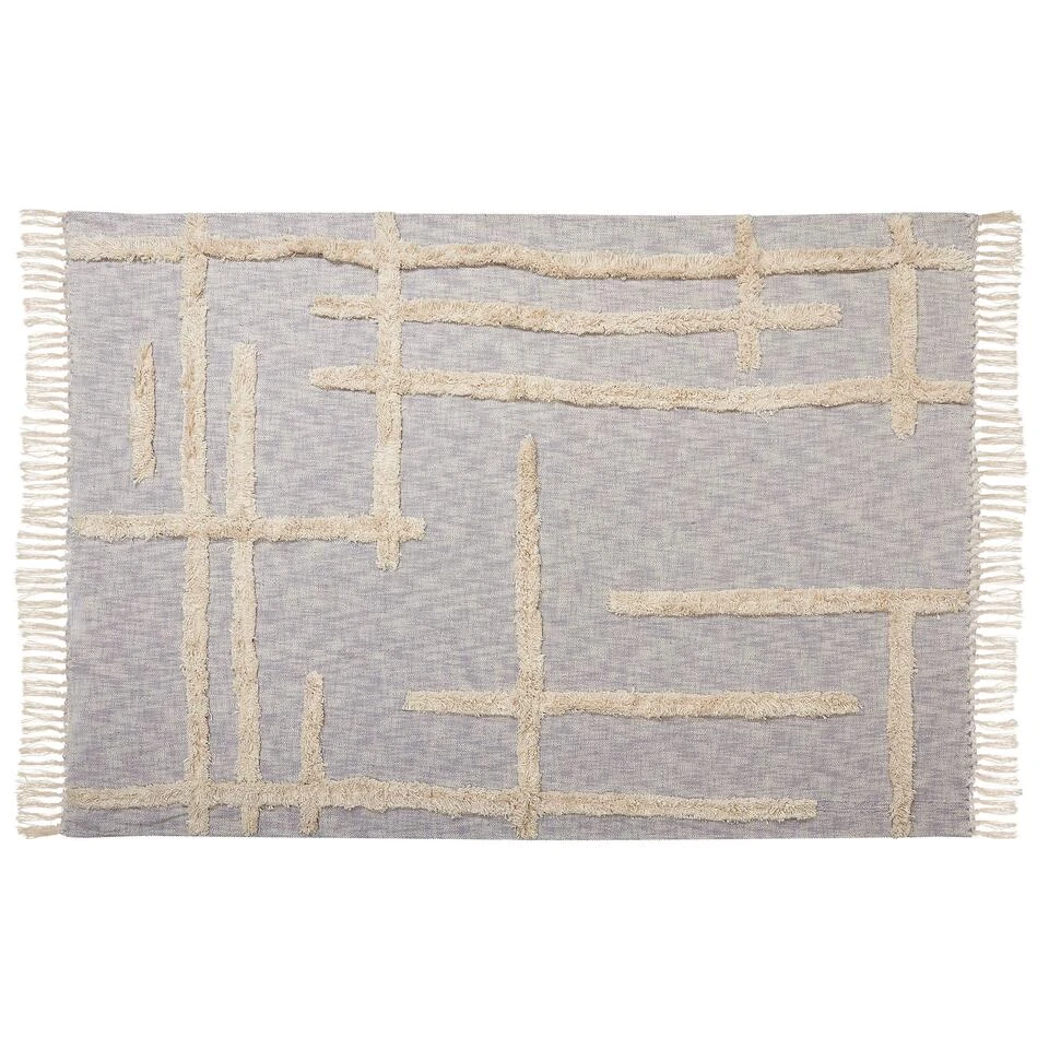 Beliani Plaid HOSPET - Beige Katoen - Afbeelding 4