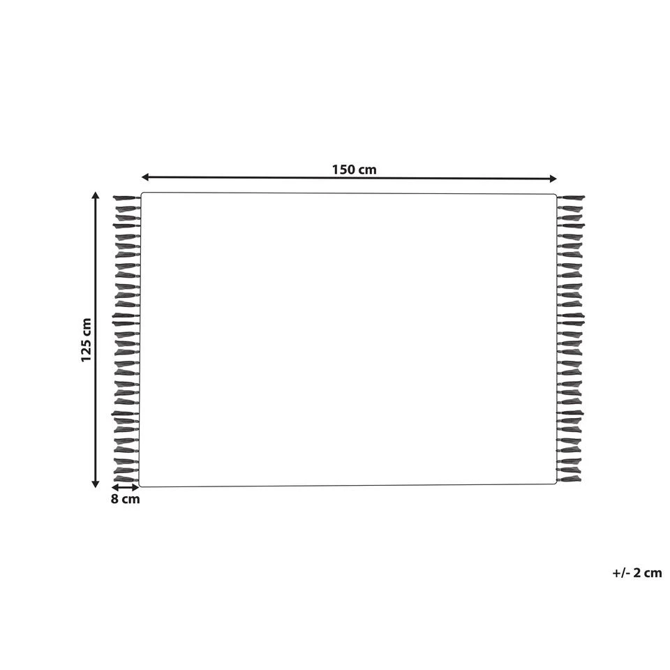 Beliani Plaid KHARI - Blauw Katoen - Afbeelding 3