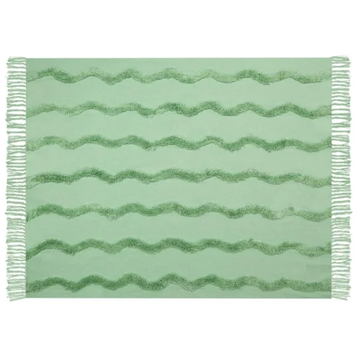 Beliani Plaid KHARI - Groen Katoen - Afbeelding 4
