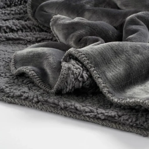 In The Mood Mardy Fleece Plaid - L200 X B150 Cm - Antraciet - Afbeelding 3