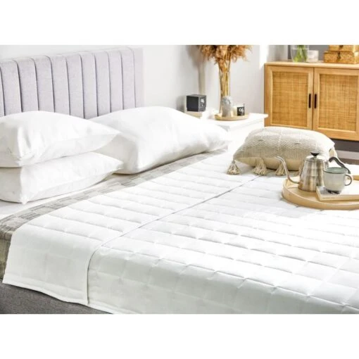Beliani Dekbed ANNAPURNA - Wit Polyester - Afbeelding 2