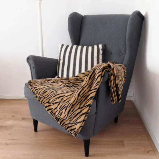 Bellatio Design Plaid - Fleece Deken - Tijger Dieren Print - 120 X 160 Cm - Afbeelding 2