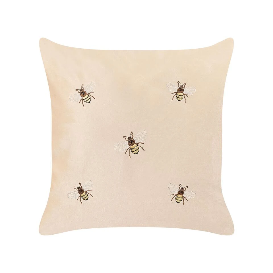 Beliani Sierkussen TALINUM - Beige Fluweel - Afbeelding 4