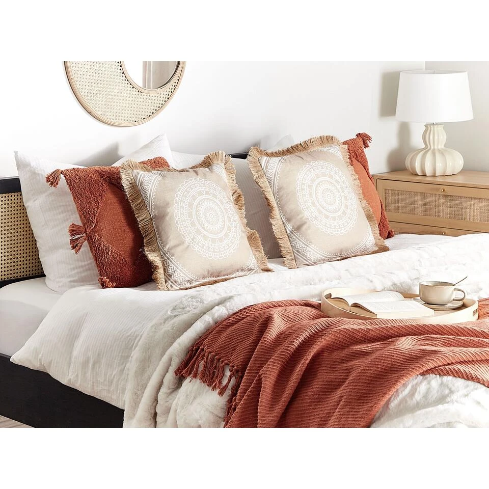 Beliani Sierkussen GERANIUM - Beige Polyester - Afbeelding 2